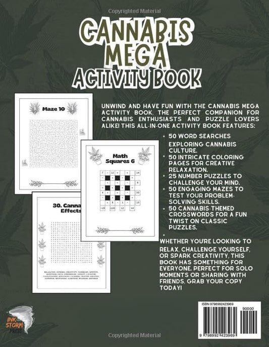 Cannabis Mega Activity Book – 420-Themed Adult Puzzles, Coloring & Brain Games | 225 Pages of Weed-Inspired Fun