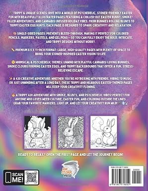 Stoner Easter Bunny – 420-Themed Adult Coloring Book with Psychedelic Spring Vibes | Funny Weed Easter Art | 8.5x11 Format