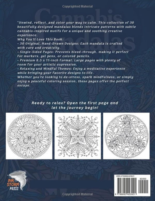 Cannabis Mandalas – 420-Themed Adult Coloring Book for Mindfulness, Creativity & Stress Relief | Psychedelic Weed Mandala Art