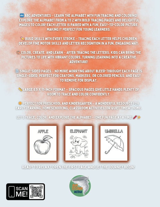 ABC Adventures – Alphabet Tracing & Coloring Book for Toddlers, Preschoolers & Kindergarten | A to Z Learning Fun