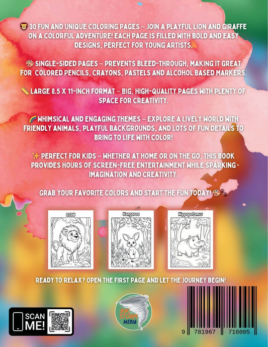 Animal Adventures – Fun Coloring Book for Kids with Whimsical Animal Scenes | Ages 3–8 | Bold, Easy-to-Color Designs