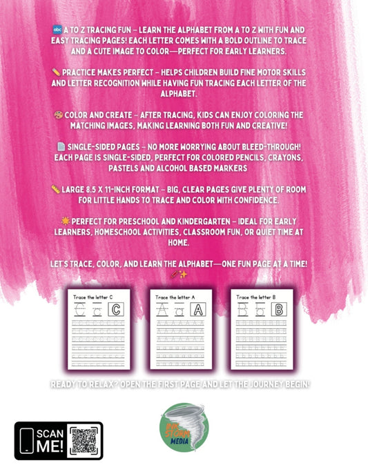 A to Z Tracing Fun – Alphabet Handwriting Practice & Coloring Book for Toddlers, Preschool & Kindergarten