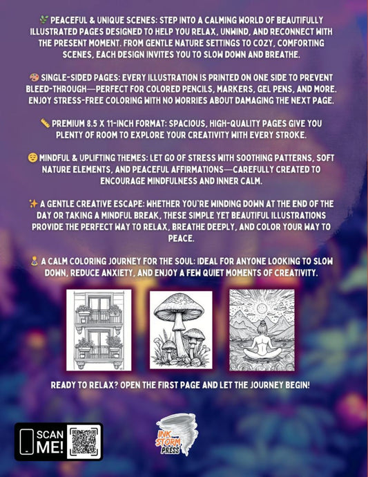 Breathe & Color – A Calming Journey to Mindful Moments | Adult Coloring Book with Peaceful Nature Scenes & Relaxation Art | 8.5x11 Format