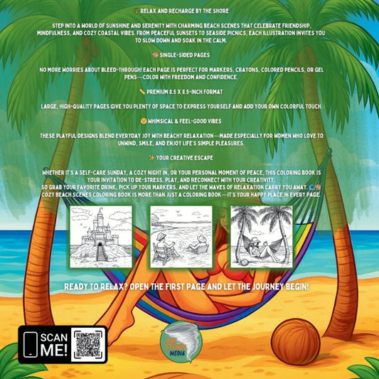Cozy Beach Scenes – A Relaxing Coloring Book for Women Who Love Sunshine, Calm & Creativity