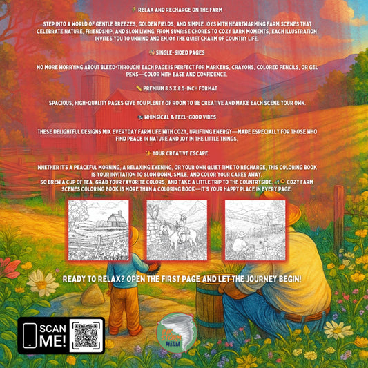 Cozy Farm Scenes – A Relaxing Coloring Book for Nature Lovers & Slow Living Souls