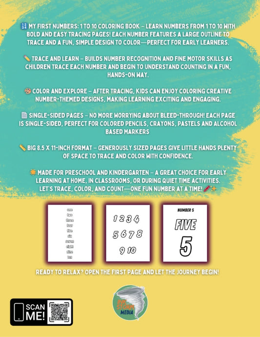 My First Numbers – 1 to 10 Tracing & Coloring Book for Toddlers & Preschoolers | Early Counting Fun Workbook