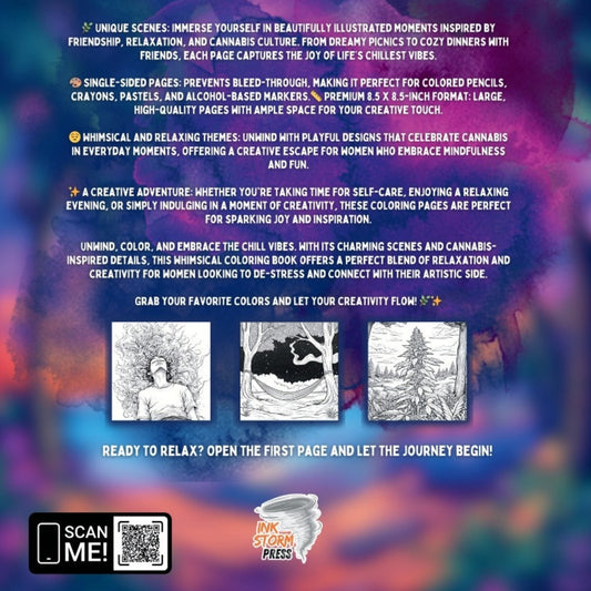 High on Vibes – Chill Cannabis Coloring Book for Women | Mindful, Relaxing & Self-Care Art for Adults | 8.5x8.5 Premium Format