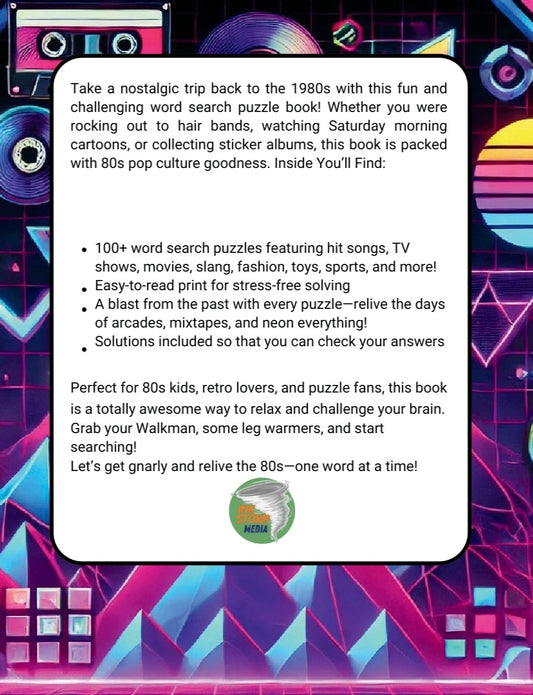 The 1980s Word Search Book – 100 Large Print Puzzles for Adults, Seniors & Teens | Retro 80s Puzzle Book
